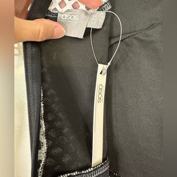 ASOS | White Mesh Net Overlay Dress - Picture 6 of 13